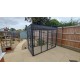 Waterproof Four-Sided Catio cat enclosure painted black with large shelves pack